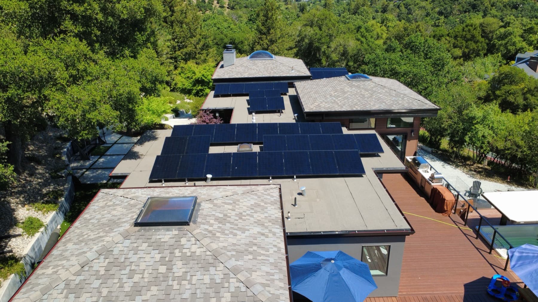 Solar panel installation on an East Bay home near East Bay